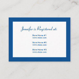 Baby Shower Registry Card with Date - Blue