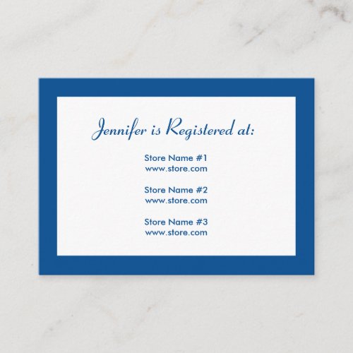 Baby Shower Registry Card with Date _ Blue