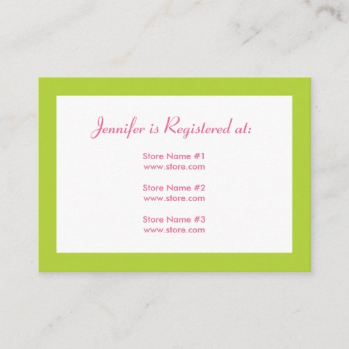 Baby Shower Registry Card with Date _ PinkGreen