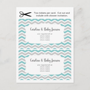 Baby Shower registry insert cards, teal neutral Invitation Postcard