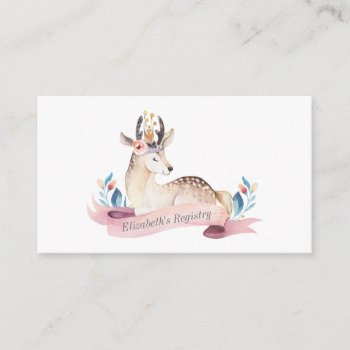 Baby Shower Registry Woodland Deer Card by TheShirtBox at Zazzle