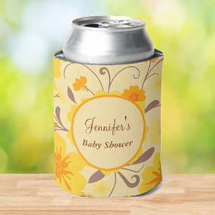 Baby Shower-Retro Sunshine Floral- Can Cooler