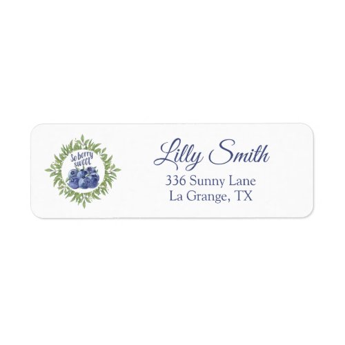 Baby Shower Return Address Label blueberries