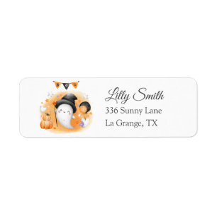 Baby Shower Return Address Label Little Boo Ghost