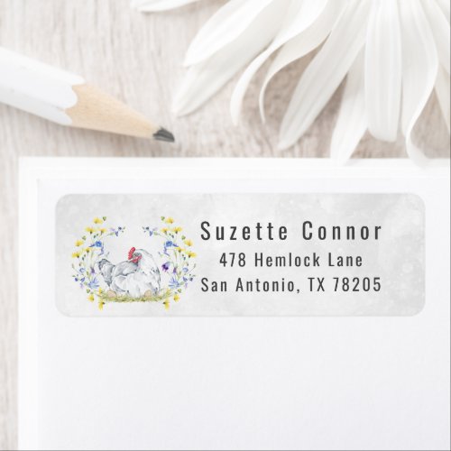 Baby Shower Return Address Labels  Farm Chicken