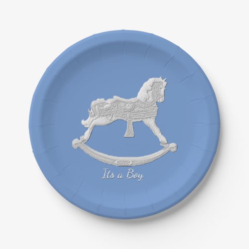 Baby Shower Rocking Horse Personalize Paper Plates