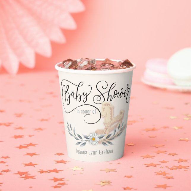Baby Shower Rocking Horse Personalized Paper Cup (Insitu)