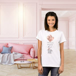 Baby Shower rose gold balloons elephant girl T-Shirt<br><div class="desc">Decorated with rose gold balloons and a cute little baby elephant girl.  Personalize and add the name of the mommy to-be's name</div>