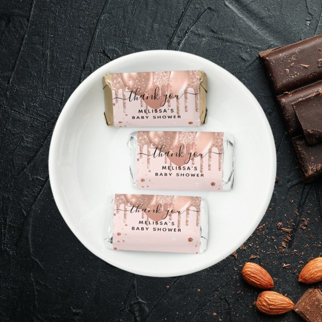 Baby shower rose gold blush balloons thank you hershey's miniatures (Creator Uploaded)