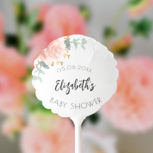 Baby Shower rose gold blush flowers eucalyptus Balloon