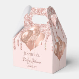 Baby Shower rose gold blush glitter balloons Favor Boxes