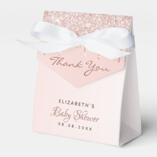 Baby Shower rose gold blush pink girl thank you Favor Boxes
