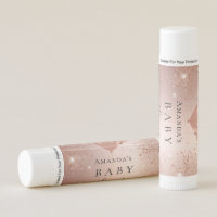 Baby Shower rose gold glitter balloons girl Lip Balm