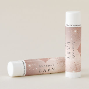 Baby Shower rose gold glitter balloons girl Lip Balm