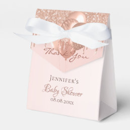 Baby Shower rose gold glitter drips thank you Favor Boxes