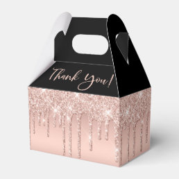 Baby Shower Rose Gold Glitter Thank You Favor Boxes