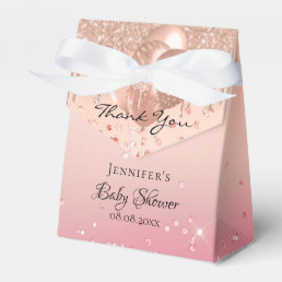 Baby Shower rose gold pink balloon thank you Favor Boxes