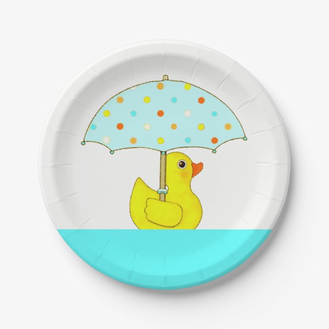 Baby Shower Rubber Duck  Paper Plates (Front)