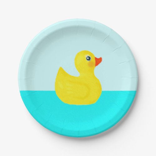 Baby Shower Rubber Duck Themed Paper Plates