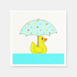 Baby Shower Rubber Duck With Umbrella Napkins