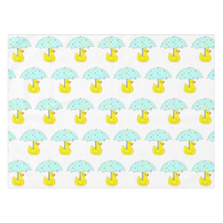 Baby Shower Rubber Duck With Umbrella Tablecloth