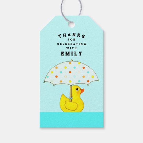 Baby Shower Rubber Ducky Favors Gift Tags