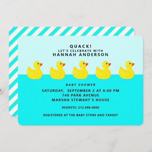 Baby Shower Rubber Ducky Invitation