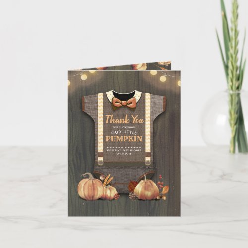 Baby Shower Rustic Fall Pumpkin Thank You