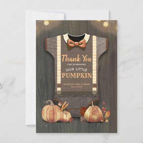 Baby Shower Rustic Fall Pumpkins Cute Thank You