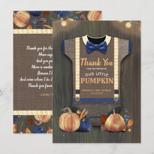 Baby Shower Rustic Fall Pumpkins Cute Thank You Card
