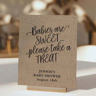 Baby Shower Rustic Kraft Script Favor Display Poster