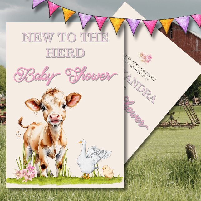 Baby Shower Rustic New to the Herd Cute Invitation (Creator Uploaded)