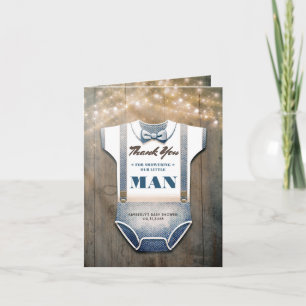 Baby Shower Rustic Thank You Little Man Card
