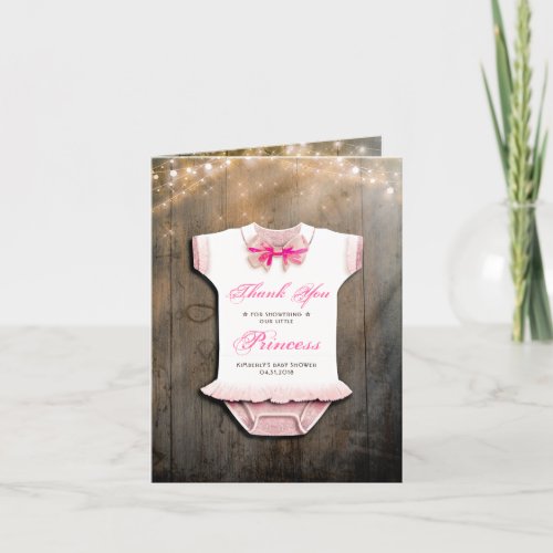 Baby Shower Rustic Thank You Little Princess