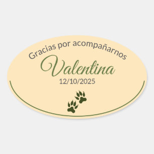 Baby Shower Safari Editable Minimalist Garritas Oval Sticker
