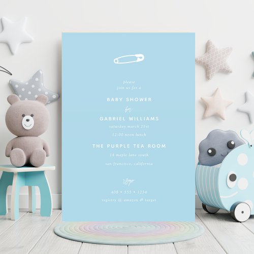 Baby Shower  Safety Pin Baby Invitation