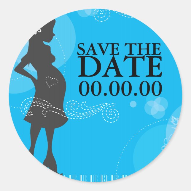 Baby Shower Save the Date Classic Round Sticker (Front)