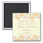 Baby Shower Save The Date Fancy Modern Floral Magnet at Zazzle