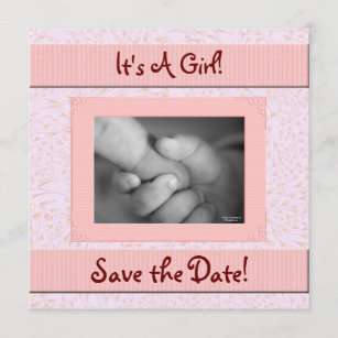 save the date baby shower girl