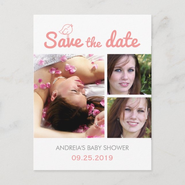 Baby Shower Save the Date Postcards Custom Photo (Front)