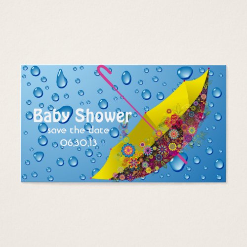 Baby Shower Save the Date Umbrella Business Card