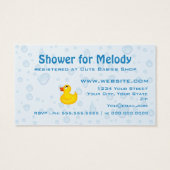 Baby Shower Save the Date Yellow Duckie (Back)