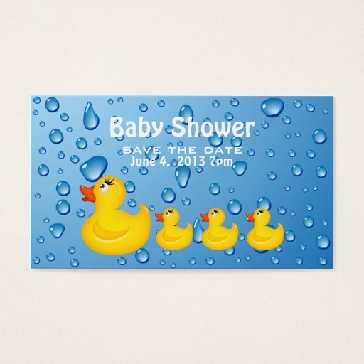 Customizable Baby Shower Save the Date Yellow Duckie Business Card