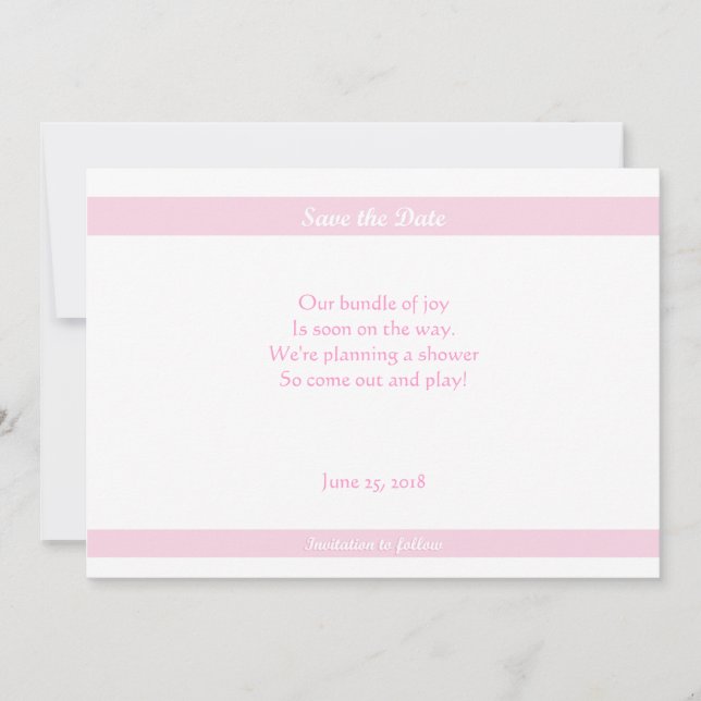 Baby Shower Save-the-Dates Pink Save The Date (Front)