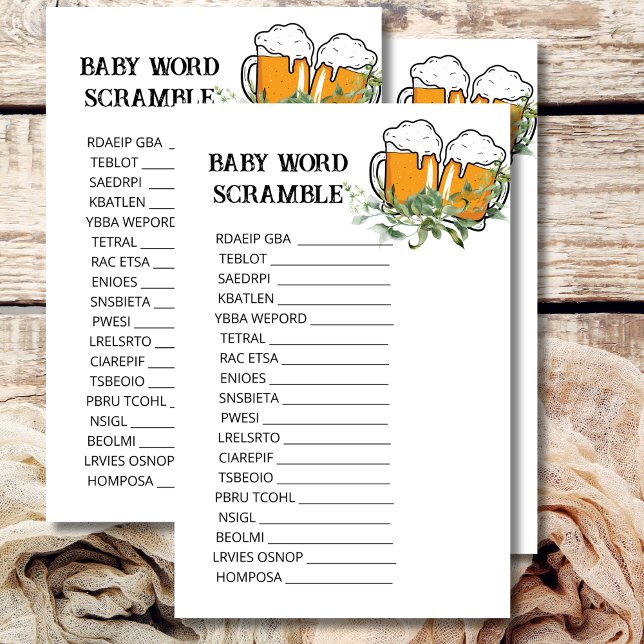 Baby Shower Scramble a baby is brewing theme (Creator Uploaded)