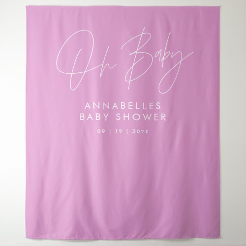 Baby shower script modern cerise pink elegant tapestry