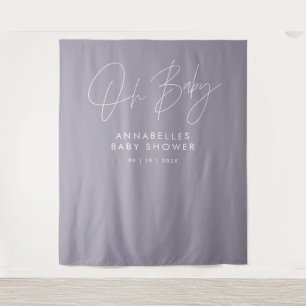 Baby shower script modern lilac purple elegant tapestry