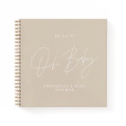 Baby shower script modern natural cream guest