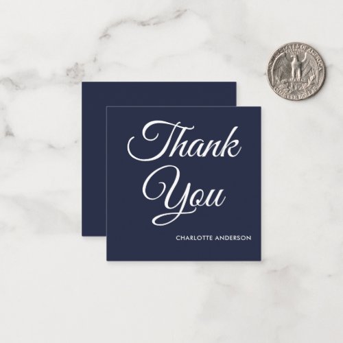 Baby shower script modern navy blue thank you note card