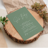 Baby shower script modern sage green elegant invitation